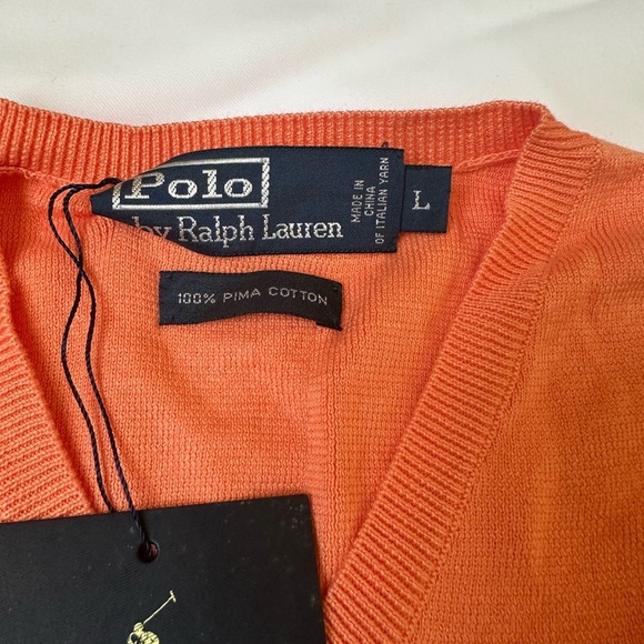 Ralph Lauren Orange V-Neck Sweater Vest - Picture 3 of 6